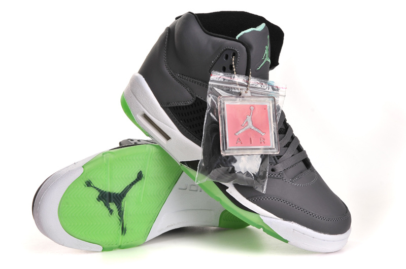 Air Jordan 5 Mens Shoes Gray/Green/White Online